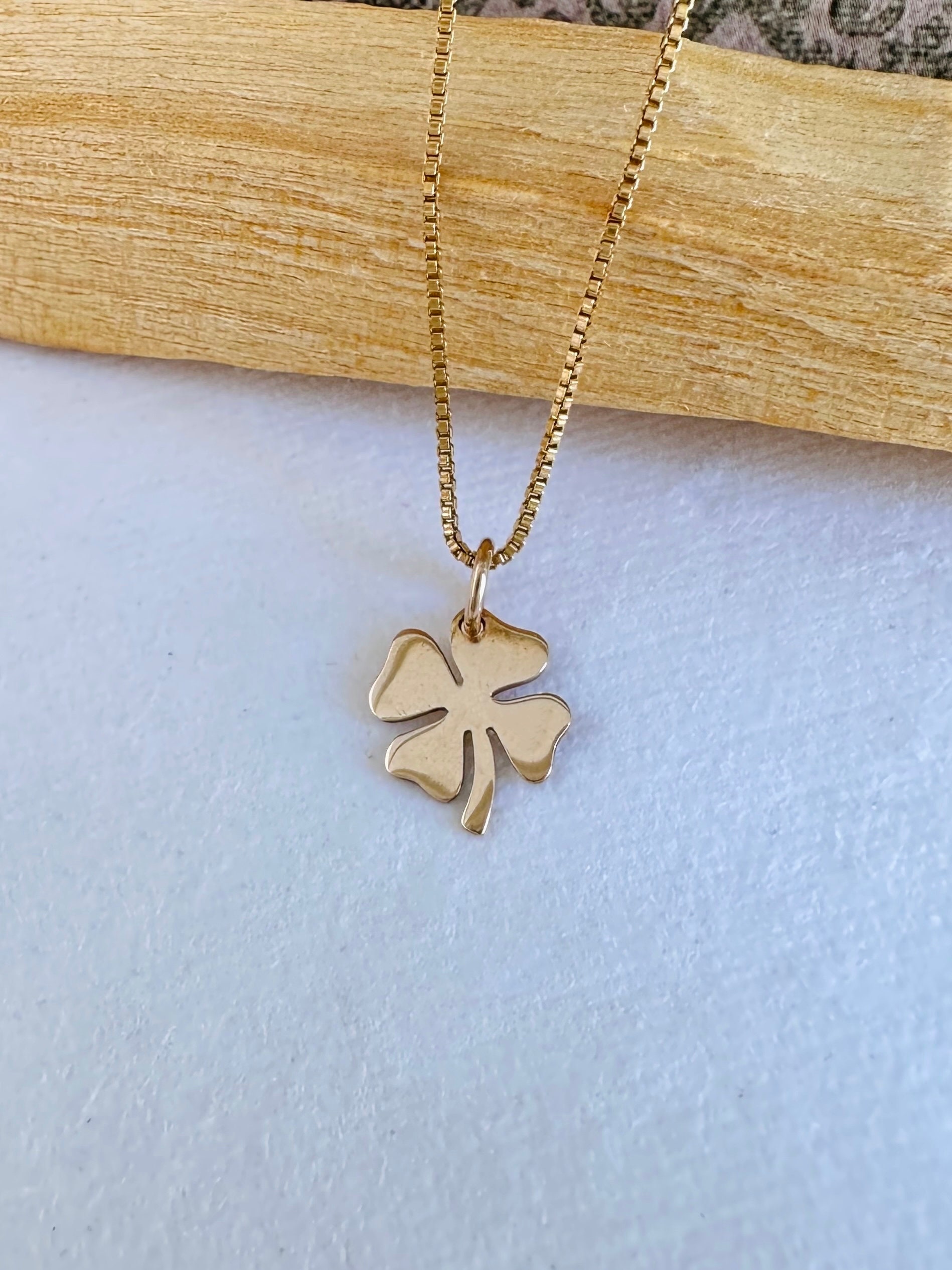 Silver Clover Necklace - Gold Four Leaf Clover Necklace, St