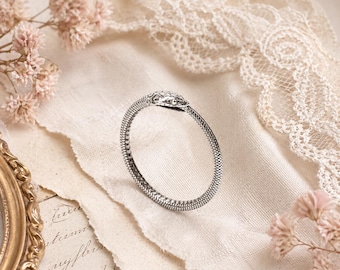 Sterling Silver Snake Ring. Ouroboros Snake Ring, Jormungandr Band Ring, Norse Ring, Symbolic Snake, Serpent Ring, Minimalist, Rebirth Ring