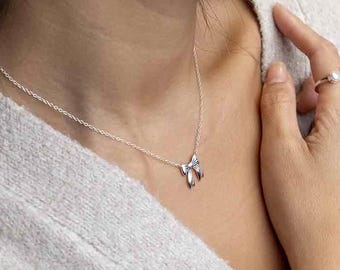 Bow Necklace - Sterling Silver Bow, Ribbon Necklace, Holiday Jewelry, Teacher's Gift, Bow Jewelry, Silver Bow Jewelry, Valentine's Day Gift