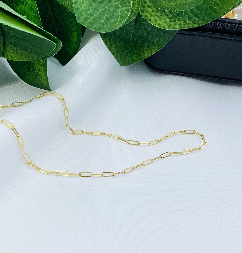 Links Choker Gold Paperclip Necklace Gold Filled Chain, Layering Necklace, Gold Rectangle Chain, Trending Jewelry, Sister Gifts, BFF image 4