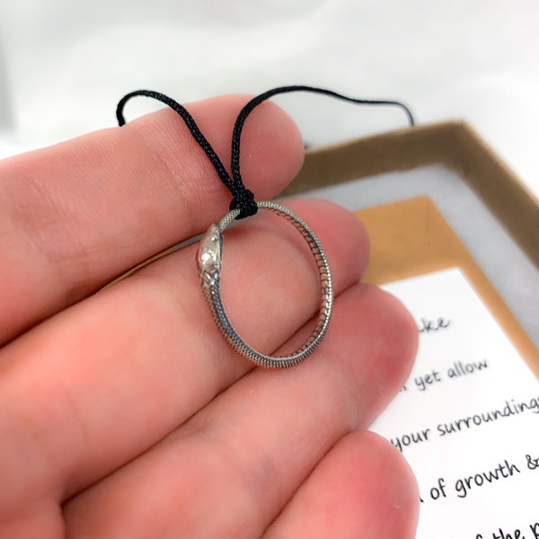 Snake Ring Necklace - Ouroboros Snake Necklace, Symbolic Snake, Serpent Ring, Minimalist jewelry, Rebirth Necklace, Ring Jewelry, Power