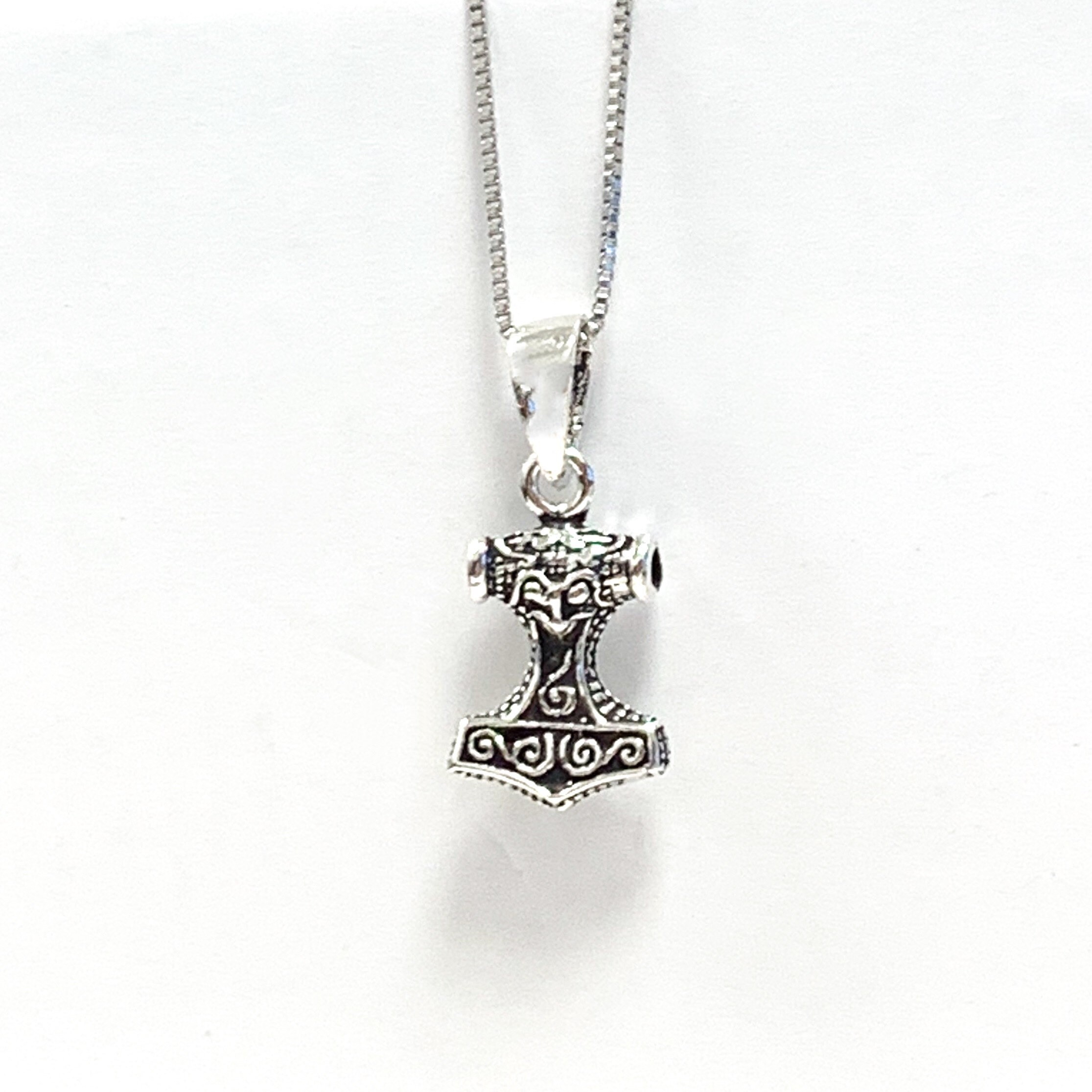 Silver Thor Hammer Necklace Sterling Silver Thor Jewelry Etsy