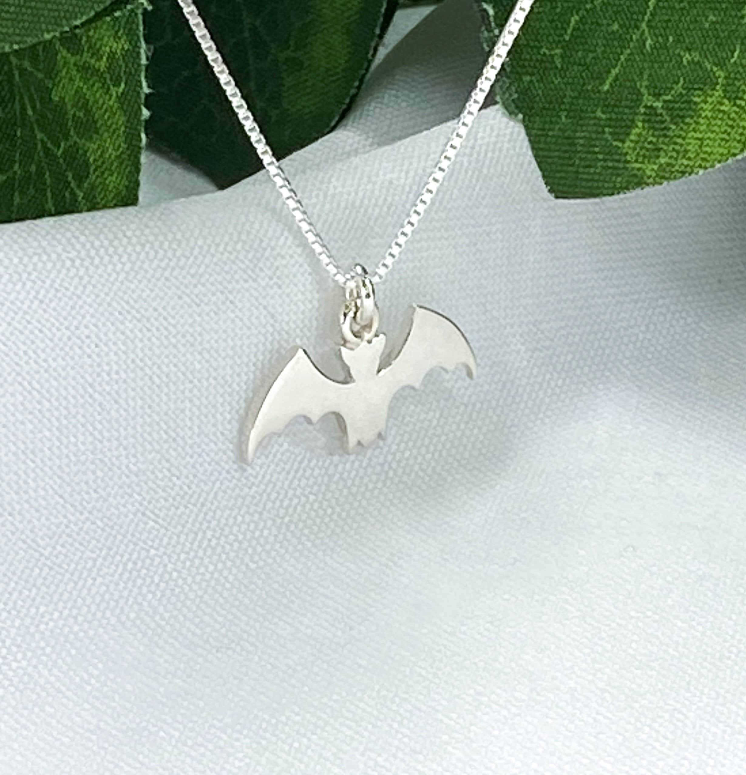 Sterling Silver Tiny Bat Necklace | Jewellerybox.co.uk