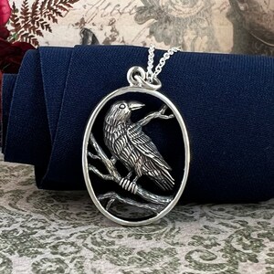 Sterling Silver Raven Necklace - For Him or Her, Hope Necklace, Raven Jewelry, Symbolic Jewelry, Great gift for Him, Myths and Legends