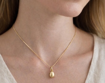 Golden Egg - Gold Egg Necklace, Food Jewelry, Chef's Gift, Baking Jewelry, Whimsical Jewelry, Food Lovers Jewelry, Spring Jewelry