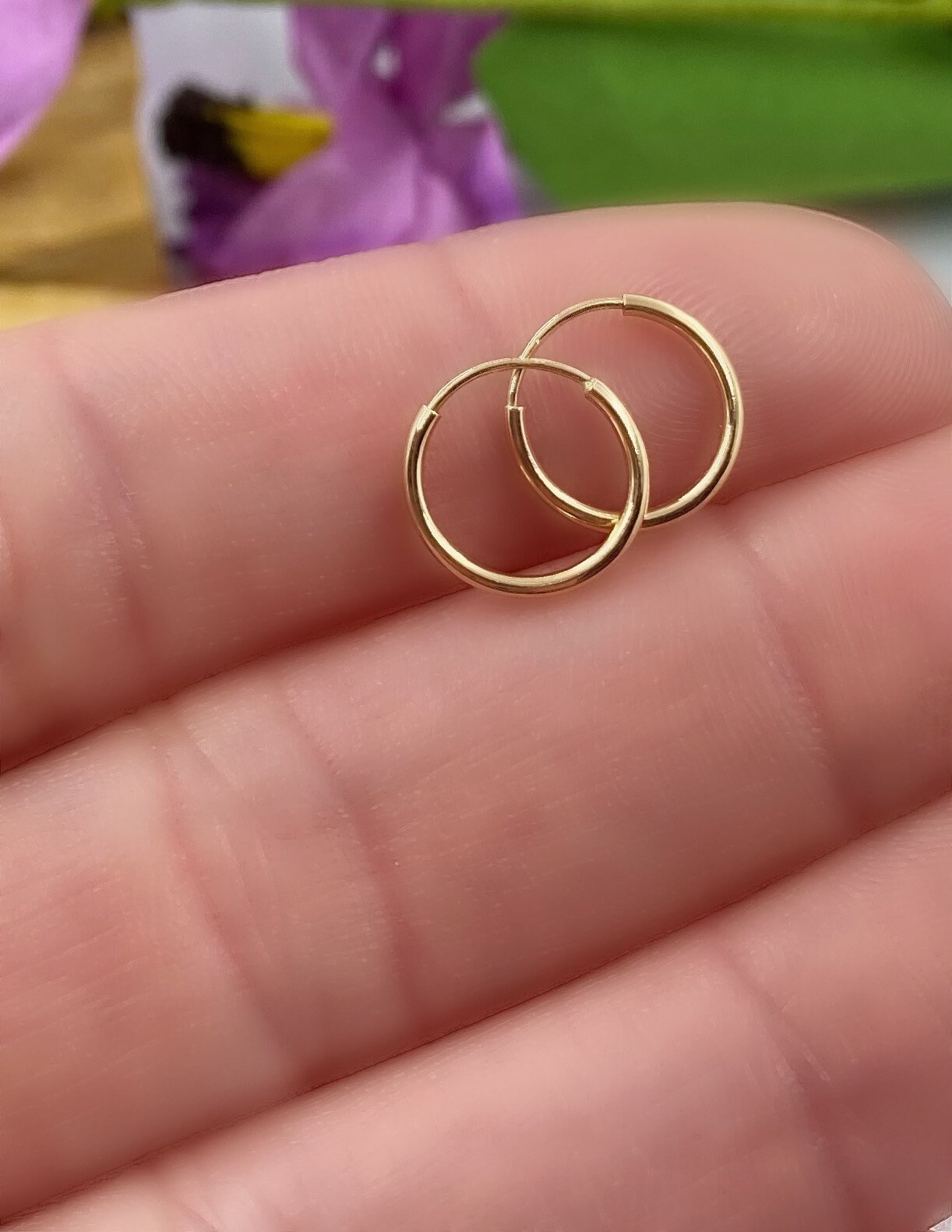 14K Gold Hoop Earrings 14K Endless Hoops Hypoallergenic Etsy