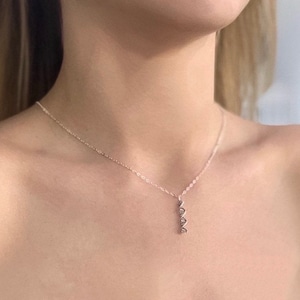 DNA Necklace - Sterling Silver Helix Necklace - Double Helix, Biology, Family, Mom Gift, Science, Layering, Teacher Gifts, Medical Student