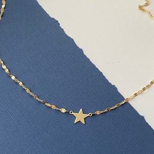 Sparkling Star Necklace - Gold Star Necklace, Sterling Silver Star Necklace, Star Choker, Celestial Design, Valentines Day Gift, Daughter