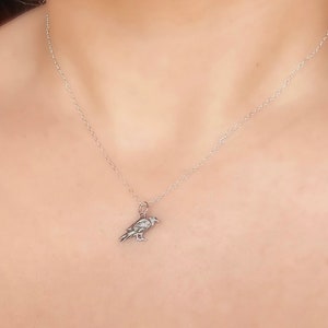 Sterling Silver Raven Necklace - Tiny Raven, Messenger Bird, Raven Necklace, Raven Gift, Symbolic Jewelry, Myths and Legends, Viking Jewelry