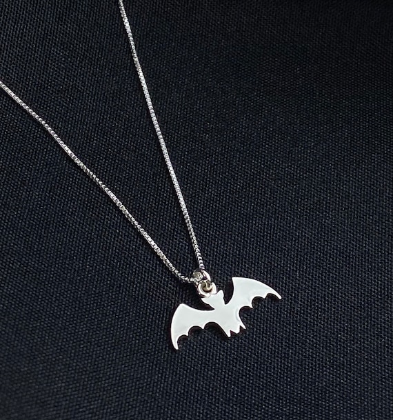 Buy Sterling Silver Bat Necklace, Cute Bat Charm Necklace, Hanging Bat  Necklace, Bat Necklace, Upside Down Bat Necklace, Halloween Bat Necklace  Online in India - Etsy