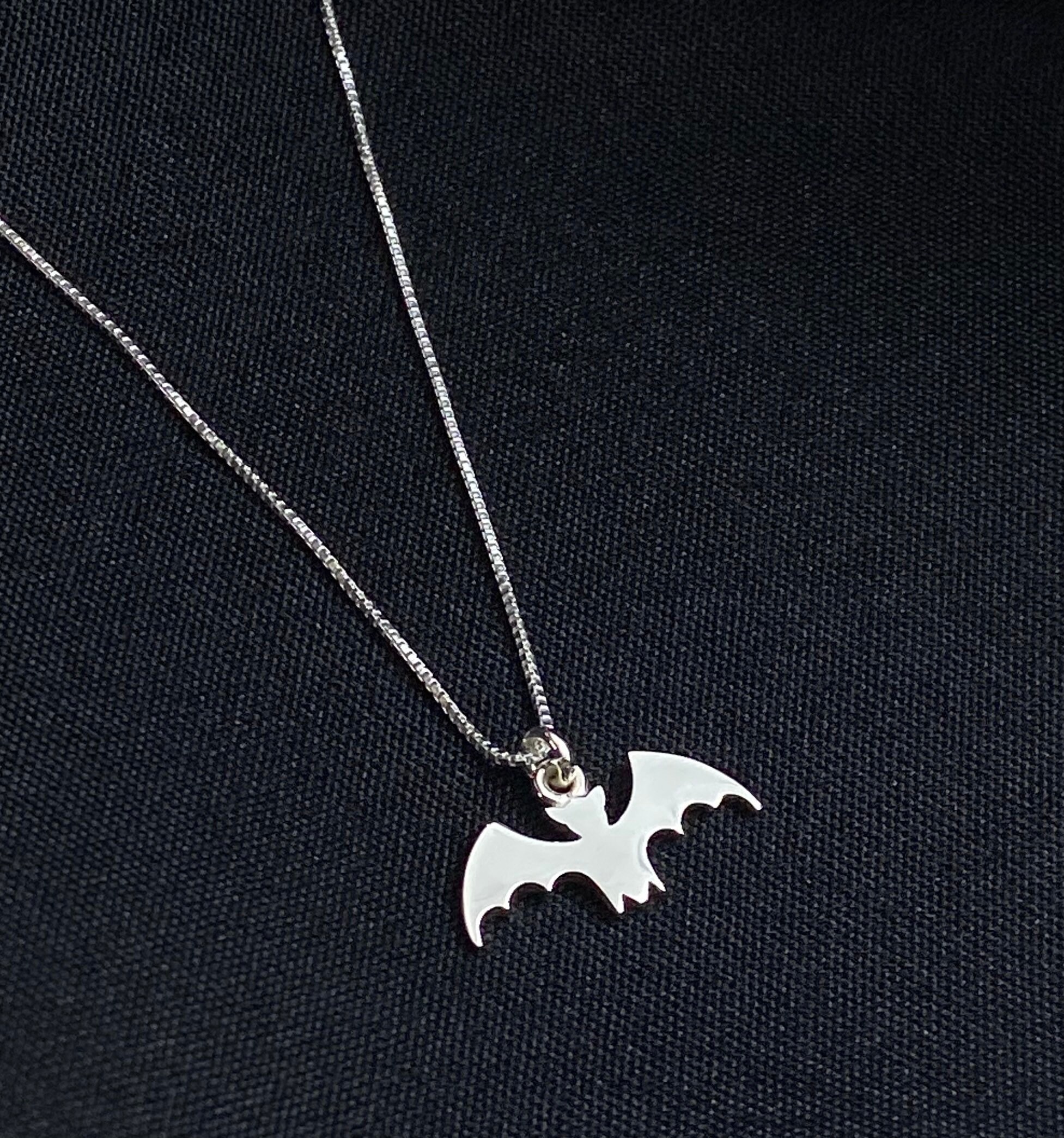 Sterling silver bat necklace discount