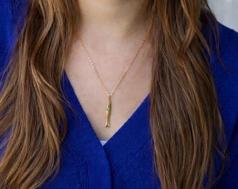Sardine Necklace - Sardine Jewelry, Ocean Jewelry, Resilience Jewelry, Symbolic Neckalce, Gold Sardine Necklace