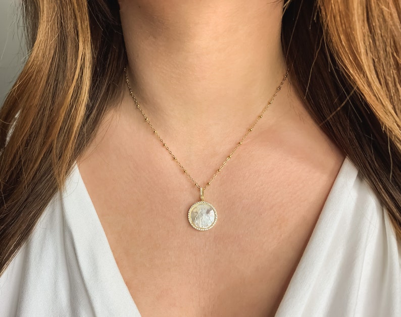 blessed mother mary necklace