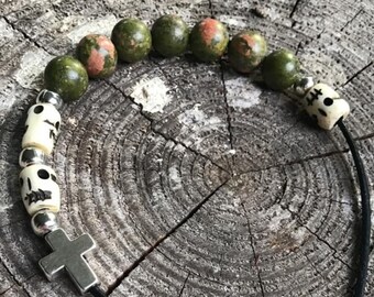 Pulsera de rosario anglicano protestante con cuentas de oración
