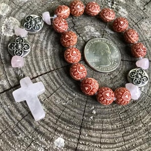 Rose Quartz Protestant/Anglican Prayer Bead Chaplet image 3