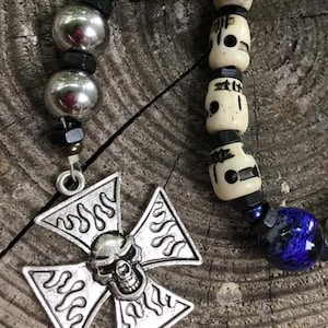 Memento Mori (Remember You Must Die) Biker Protestant Anglican Rosary Prayer Beads