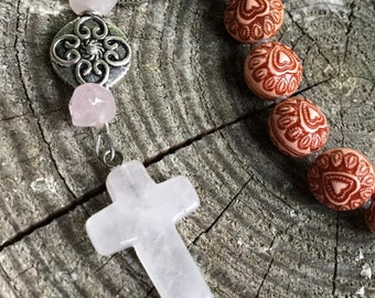 Rose Quartz Protestant/Anglican Prayer Bead Chaplet