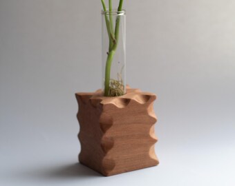 Solid Cherry Plant Propagation Station Single | Wooden Planter | Plant Lover Gift | Indoor Plant Stand