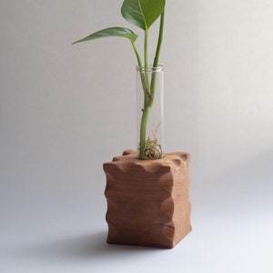 Solide Kirschbaum-Pflanzenvermehrungsstation | Blumentopf aus Holz | Geschenk für Pflanzenliebhaber | Blumenständer für drinnen