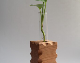 Solid Cherry Plant Propagation Station Single | Wooden Planter | Plant Lover Gift | Indoor Plant Stand | SECONDS