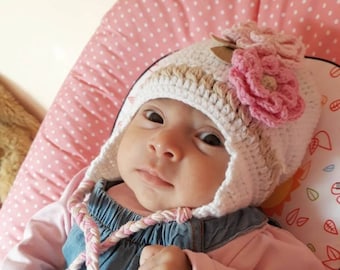 Crochet pattern baby hat, handmade, PDF instant download, crochet Baby girl, baby gift