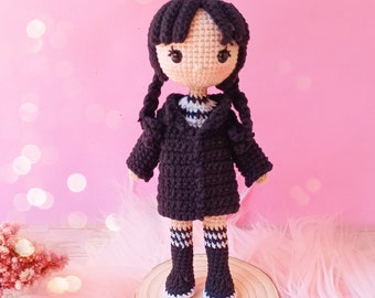 Crochet pattern Wednesday/ wednesday doll/ amigurumi pattern PDF