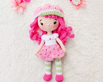 crochet pattern Strawberry / doll amigurumi / PDF english and spanish
