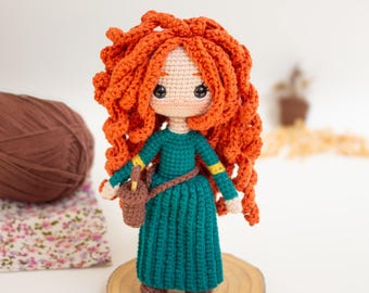 Crochet pattern Mérida amigurumi, pattern princess PDF English and spanish