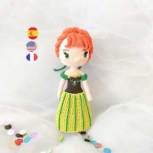 Amigurumi pattern/ doll amigurumi / princess amigurumi/ doll crochet pattern/ english/ spanish / French / Princess doll amigurumi