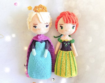 crochet pattern ice princess/ princess amigurumi, PDF english/ spanish / french / doll amigurumi / Princess amigurumi / doll crochet