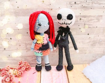 crochet pattern Jack and Sally / halloween amigururmi / jack skelleton / sally amigurumi / dolls amigurumi