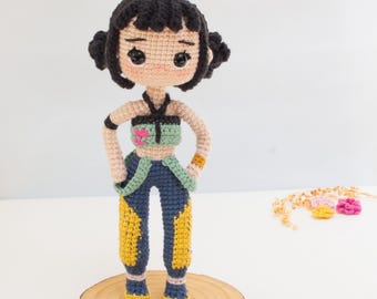 K-Pop Warrior Crochet Pattern PDF, Amigurumi Doll Pattern, Black Hair Doll, Crochet Tutorial, Digital Download
