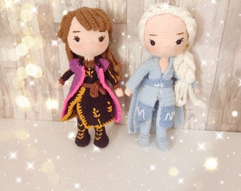 crochet pattern ice princess / dolls amigurumi / PDF in English and Spanish