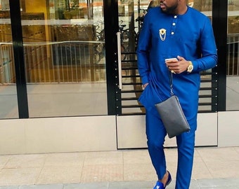 Ropa de hombre africano, traje de novio africano, Dashiki africano, moda africana, atuendo africano.