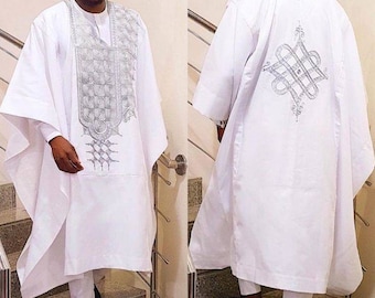 3pc African Agbada dress, African men's clothing, African attire, African wedding dress.