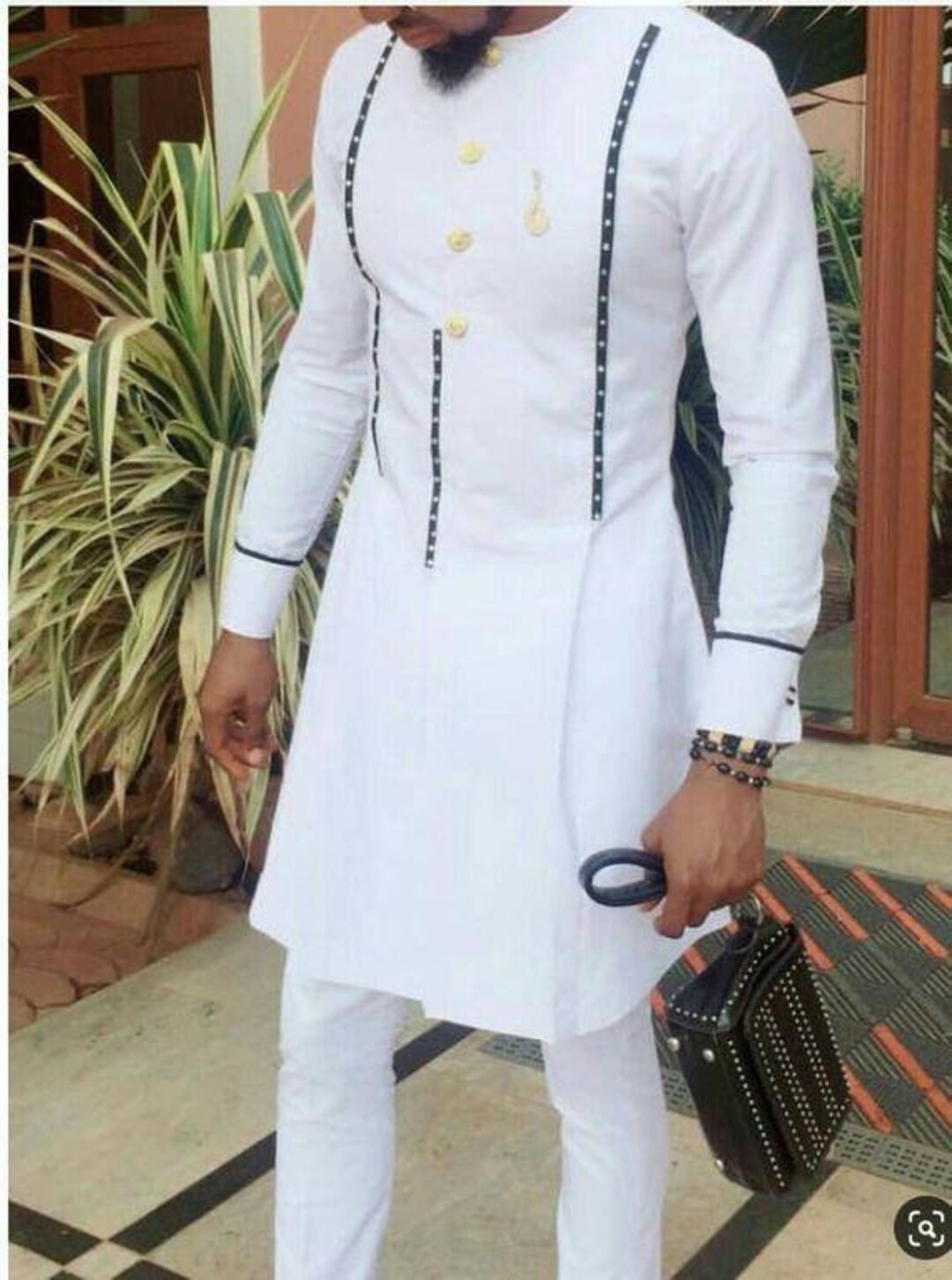 Tenue Africaine 2 Pièces Homme - Chemise Et Pantalon Ankara - Style Dashiki Nigérian - Pour Mariage, Cérémonie Ou Look Éclatant