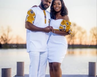 Africa couple's clothing, African dashiki, African attire, men's clothing, women's clothing, couple's outfit, African suit,African dress