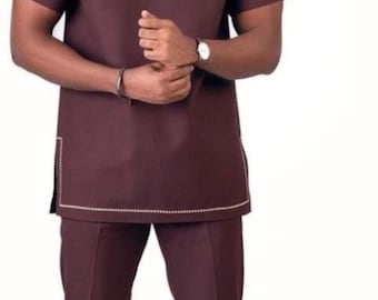 African men clothing, African black suit, African attire, African wedding suit, dashiki for men, men outfit, pant and shirt.