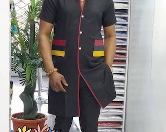 African men clothing, African groom suit, African fashion, African attire, Shirt and pant.