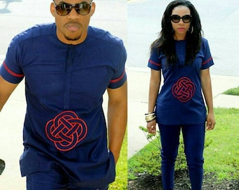 Afrikanska parkläder, afrikanska par dashiki, afrikansk klädsel.