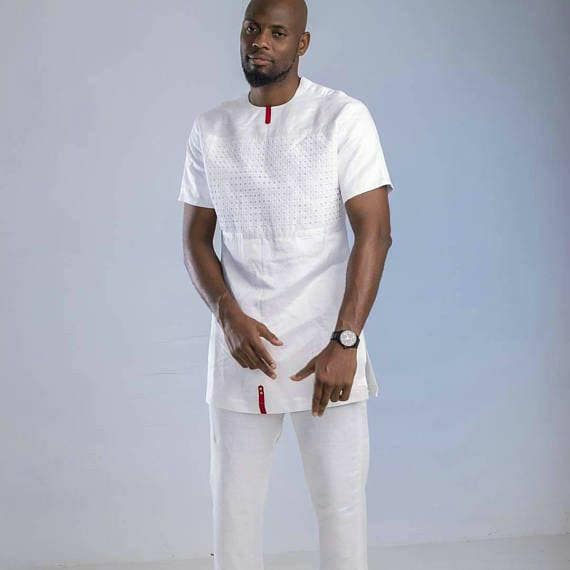 African men clothing African white suit African attire | Etsy