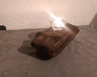 Deco Candle Holder "Dark" Treibholzdeko