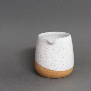 Ceramic Pitcher - 8 oz - Glazed White Stoneware