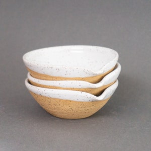 Small Pouring Bowl - Mini White Prep Bowls - Handmade Pottery