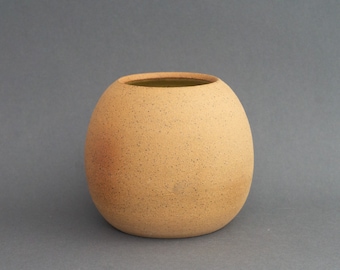 Handmade Ceramic Vase - Yellow Speckled Handmade Stoneware Bud Vase - Wheelthrown Pottery