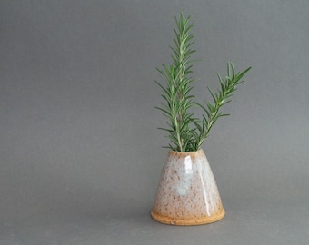 Mini Speckled Ceramic Bud Vase - Conical Vase - Handmade Stoneware - Wheelthrown Pottery