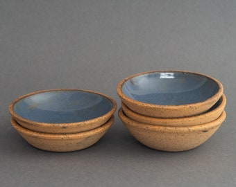 Blue Handmade Ceramic Dish - Salt Dish - 2.5" Trinket Bowl - Handmade Ceramic