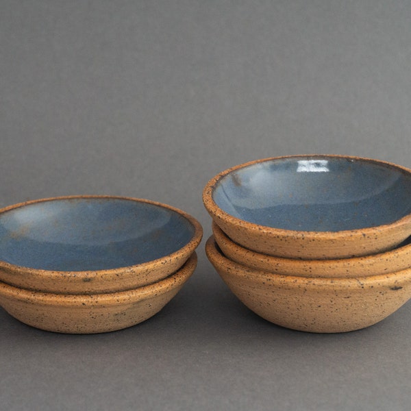 Blue Handmade Ceramic Dish - Salt Dish - 2.5" Trinket Bowl - Handmade Ceramic
