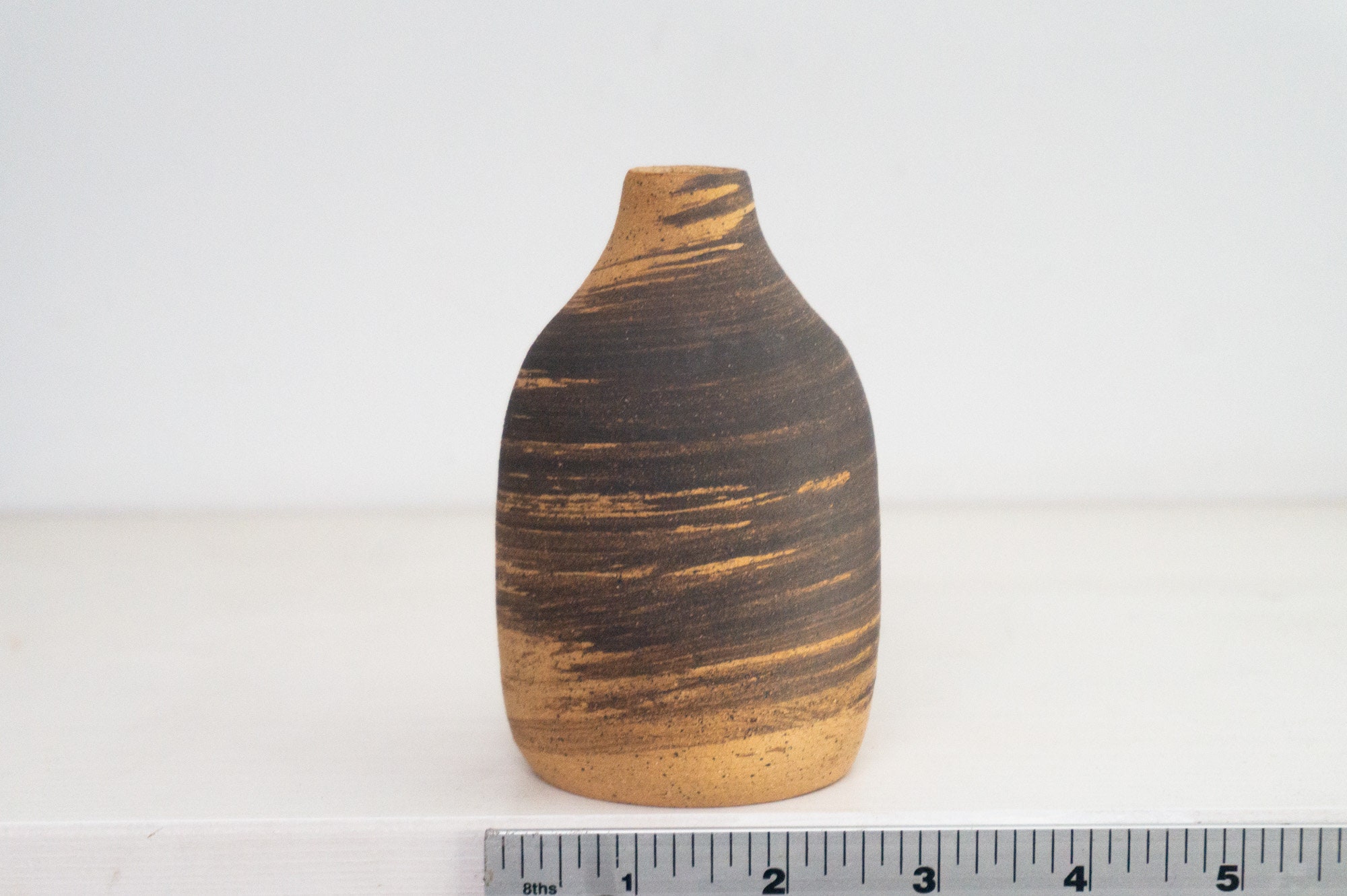 Mini Bud Vase - Black Marbled Small Ceramic Bottle Vase - Handmade ...