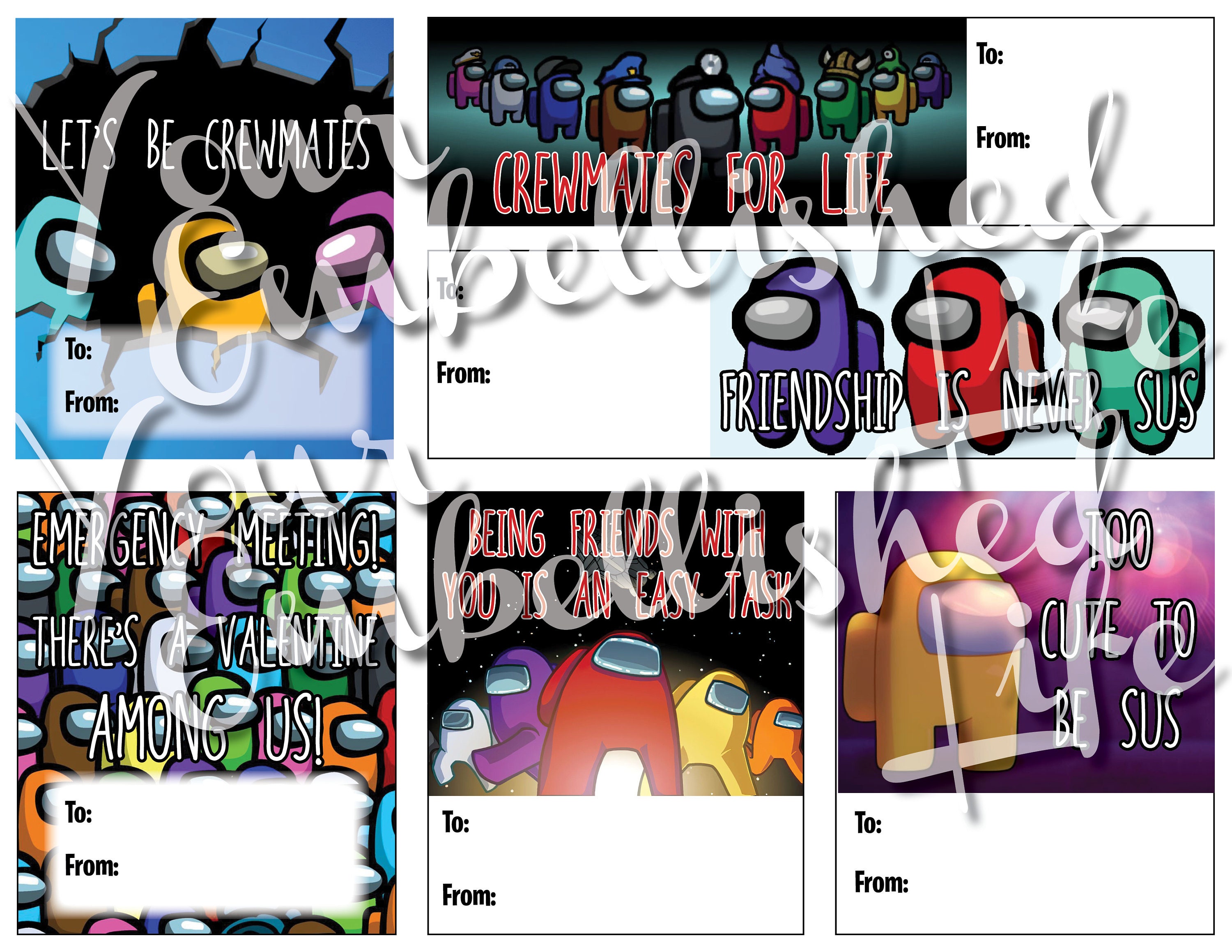 Among Us Valentines | Etsy